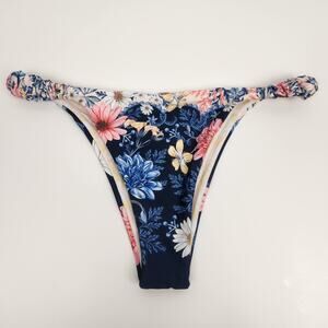 Agua Bendita Terra Bikini Bottom in Ross Floral Blue Size XL NWT